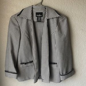 Positive attitude black-and-white blazer jacket